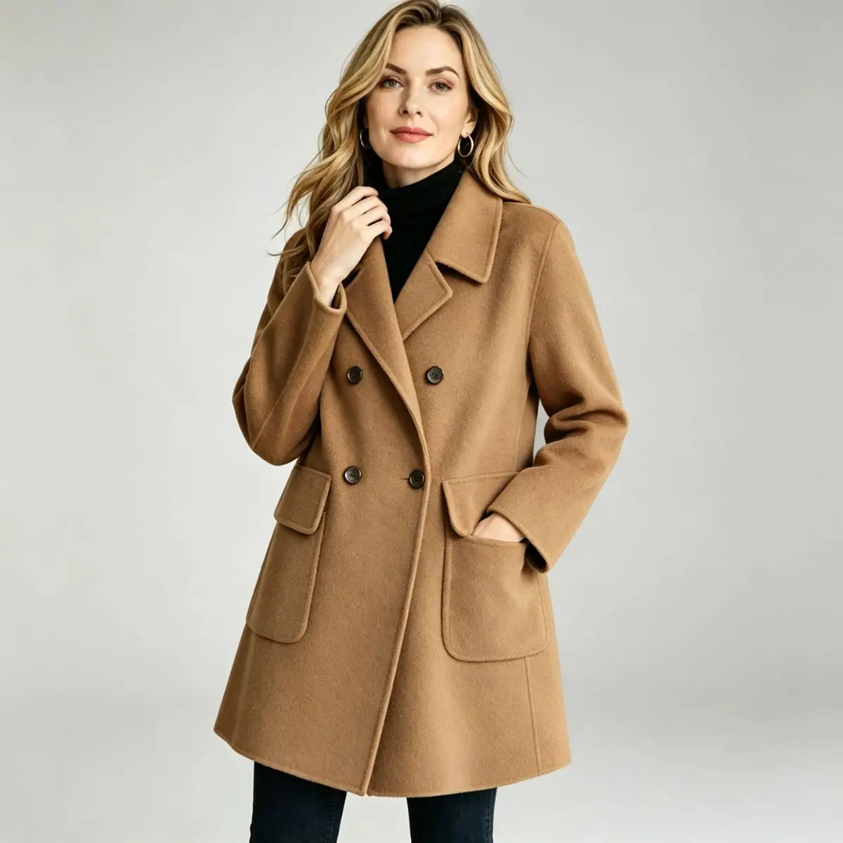 Descuentos especiales del 50 %: abrigo de cachemir de doble cara, nuevo y de alta calidad, para otoño e invierno; ideal para varias temporadas.