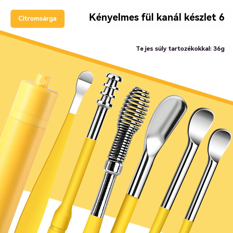 【Vedd 1 készletet, kapj 1 készletet INGYEN】👂Fülviasz eltávolító szerszámkészlet, 6 darab, tárolócsövekkel | Teljes fülápoló készlet – 6 egyben szerszám! - 4190176