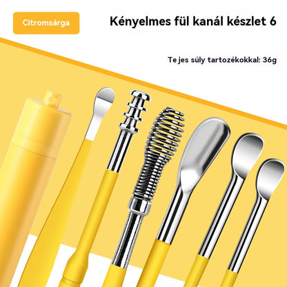 【Vedd 1 készletet, kapj 1 készletet INGYEN】👂Fülviasz eltávolító szerszámkészlet, 6 darab, tárolócsövekkel | Teljes fülápoló készlet – 6 egyben szerszám! - 4190176