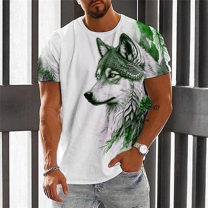 【2XS-6XL】🐺👕 Pánské tričko Wolf Print 729-5893