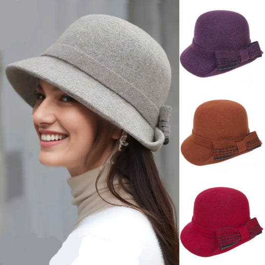 💥50%OFF💥 Podzimní a zimní čepice dámská plstěná čepice z čisté vlny