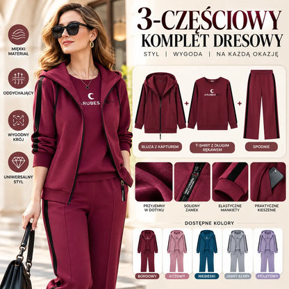 ✨【M-4XL】Női 3 részes szett 2026 – Kapucnis felső, őszi/téli, laza fazonú, sportos, nagy méretű, kifejezetten anyukáknak tervezve🥰