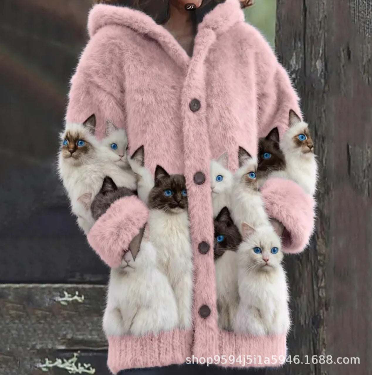 🐱❤️【Tiempo limitado 50% de descuento】🔥🐾Chaqueta con capucha para mujer, elegante y linda, con estampado animal, ideal para primavera y otoño