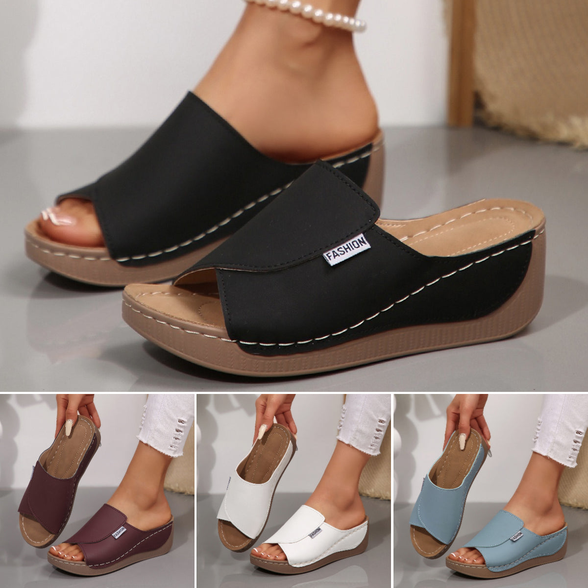 🔥👡【36-43】Sandalias modernas de mujer de cuero genuino con suela suave y gruesa 2026