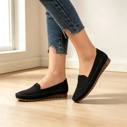 1 pár bot 750Kč😍【36-43】Retro styl, perforované ležérní baleríny｜Měkká podrážka, každodenní pohodlí｜Rozšiřitelné, větší velikost