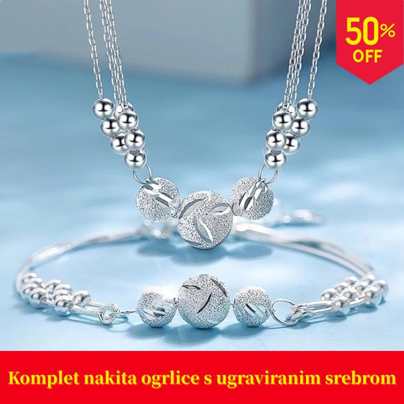 【🎁Kupi 1, dobij 1 besplatno】🔥【Ogrlica + Narukvica】✨Komplet nakita ogrlice s ugraviranim srebrom-4168329