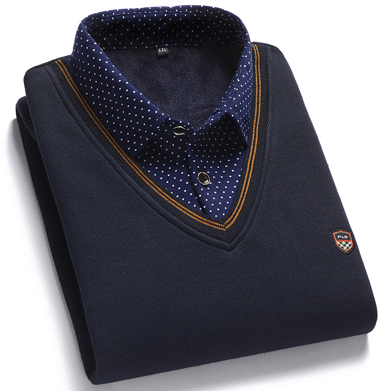 👔 [M-4XL] Nová pánská sametová pletená košile na podzim/zimu