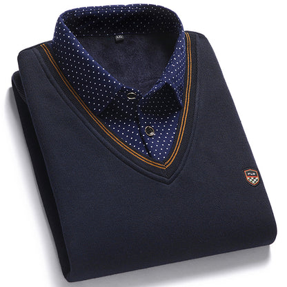 👔 [M-4XL] Nová pánská sametová pletená košile na podzim/zimu