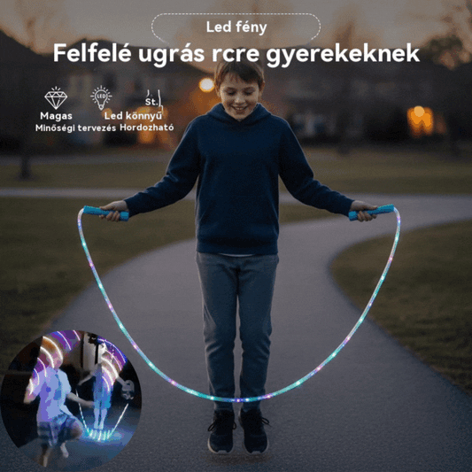🌟✨ LED-es világítású ugrókötél – 3 állítható üzemmóddal és ütésálló kialakítással a hosszan tartó szórakozásért! 💡🏃‍♀️ Tökéletes szabadtéri tevékenységekhez, fenntartható újratölthető akkumulátorral. 🌿 - 4207842