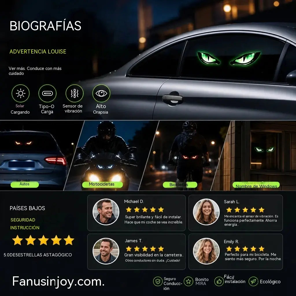 🚗👀 Luz de advertencia LED solar para coche | Capta toda la atención y mejora la seguridad al volante: inalámbrica, con detección automática y aplicación universal ✨