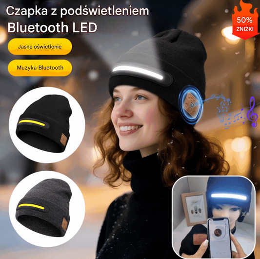 🔥🧢Ładowane czapki z LED i Bluetooth, utrzymujcie ciepło💡-4170626
