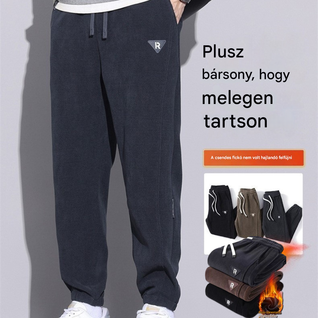 🔥🔥【M-5XL】🖤Új téli nadrág férfiaknak, plusz bársony és vastag kordbársony, meleg és lezser férfi nadrág