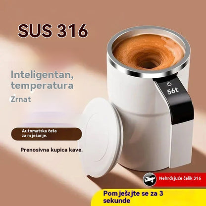 ☕❄️🌡️ Set šalica za kavu s mogućnošću ponovnog punjenja i automatskom magnetskom miješalicom 🔋⚡- 4198462