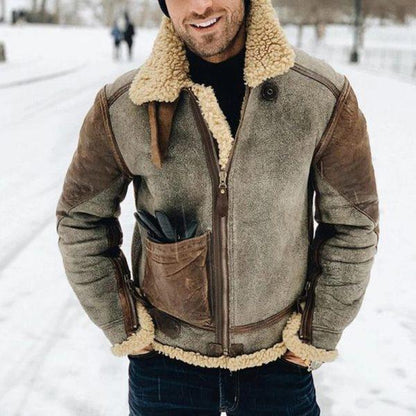 🔥[S-5xl]2025 Módní Retro Lapel Zip Dlouhý rukáv Teplá vlněná bunda