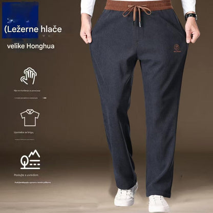 🔥🔥Nové kalhoty z čisté bavlny vysoké kvality s fleecovou podšívkou, silné, pro volný čas-4176834