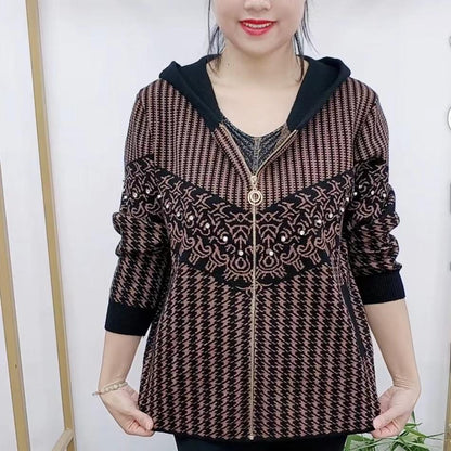 【M-4XL】Nová bunda s kapucí pro matky středního věku