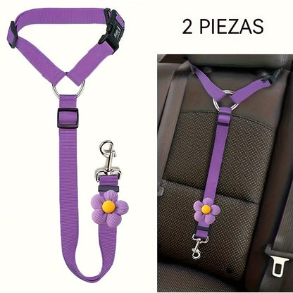 [2 pieza 23 euros] Cinturón de seguridad para perros y correa para pasear (2 en 1)