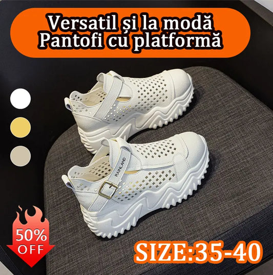 【Tallas 35-40】Nuevas sandalias casuales transpirables de suela gruesa con diseño calado