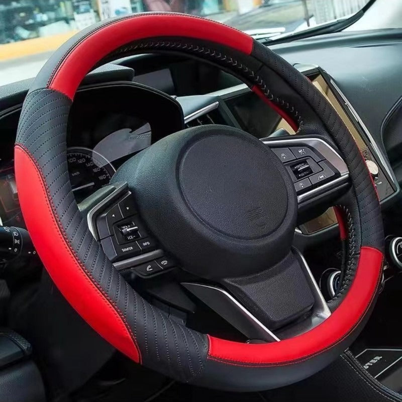 🔥Funda de volante de cuero genuino - Funda universal para volante de coche, antideslizante, duradera-4309946