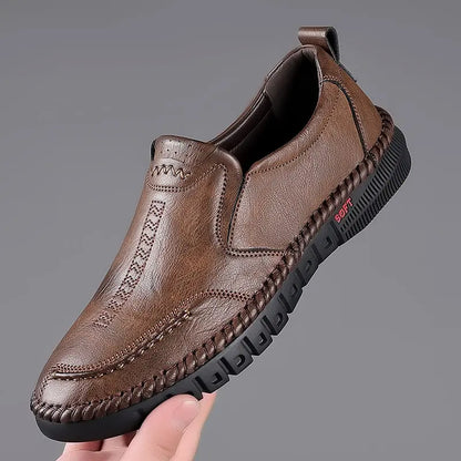 👞【39–44】Nové pánské kožené ležérní boty s měkkou podrážkou – protiskluzové – prodyšné