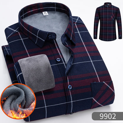 👔【L-5XL】Męska koszula biznesowa na jesień i zimę, ciepła, z długim rękawem