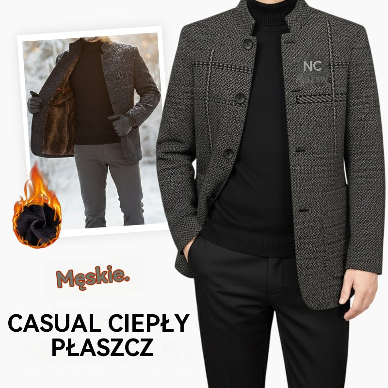 🧥 ZNIŻKA 50%! 🔥 Męski zimowy płaszcz o kroju 3D – gruby i wiatroodporny, idealny do zimnej pogody na zewnątrz ❄️✨【40–90 kg】- 4184180