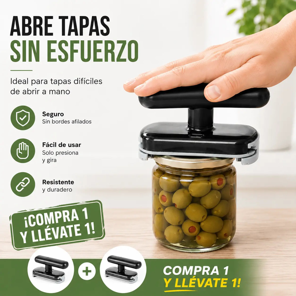 ☀️🔥¡Compre 1 y llévese 1 GRATIS! (2 piezas) 🔧✨ Abridor universal ajustable: abre frascos, botellas y latas en 3 segundos sin esfuerzo. Antideslizante, apto para manos débiles o personas mayores. 💪