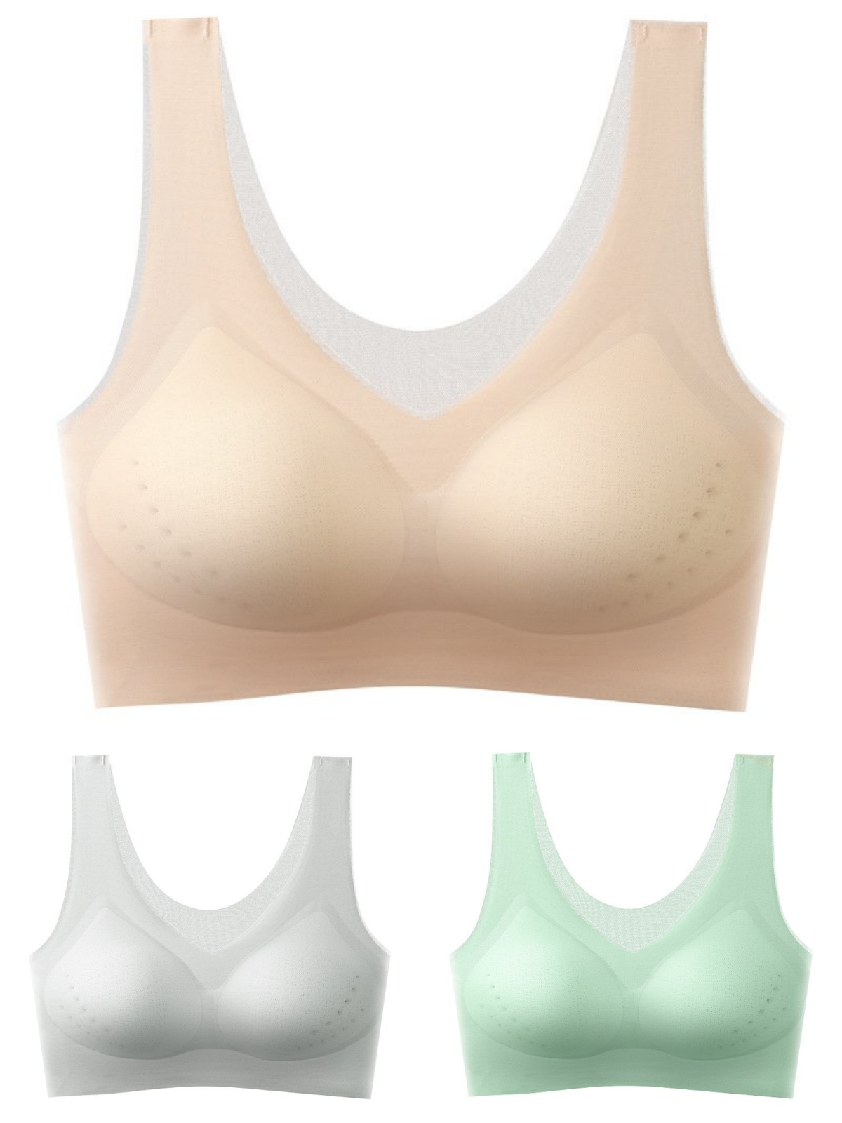 【Oferta por tiempo limitado】🌸【40-120 kg】2026, sujetador push-up de seda helada sin costuras