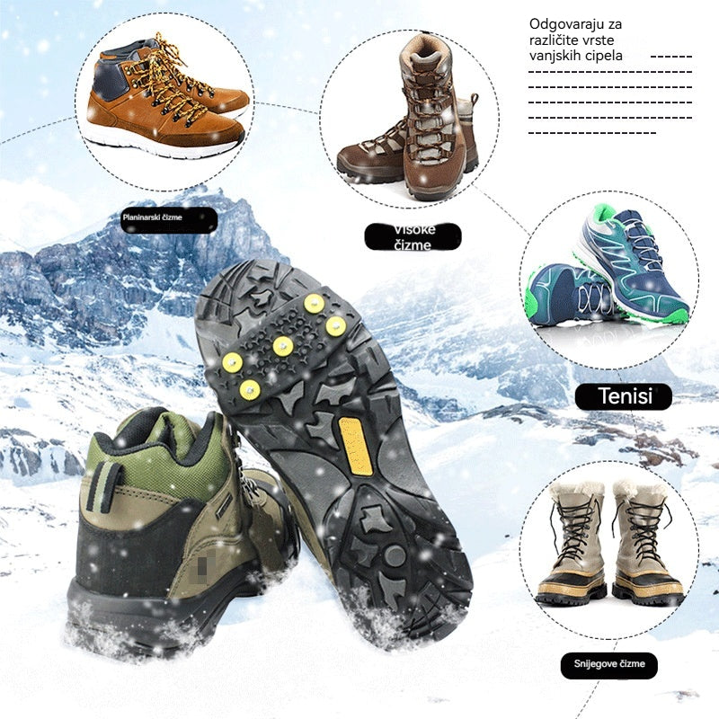 👴🚶🏔️❄️ 【50% popusta】 Nevidljive protuklizne dereze s pet zubaca, outdoor dereze protiv klizanja, pogodne za hodanje po snijegu, planinarenje, penjanje i zimske zaleđene površine, neizostavan sigurnosni dodatak za starije osobe. - 4207826