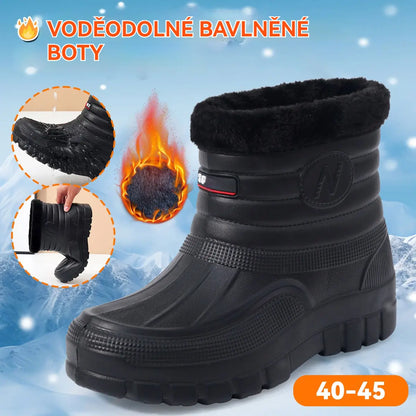 ♥️♥️【Novinky】Teplé, voděodolné bavlněné outdoorové boty a sněhové boty s fleecovou podšívkou, super voděodolné holínky
