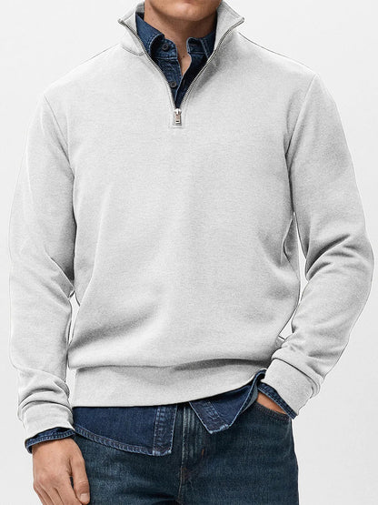 👔【S-5XL】Nová pánská mikina s dlouhým rukávem, polovičním zipem a stojáčkem. Všestranná mikina