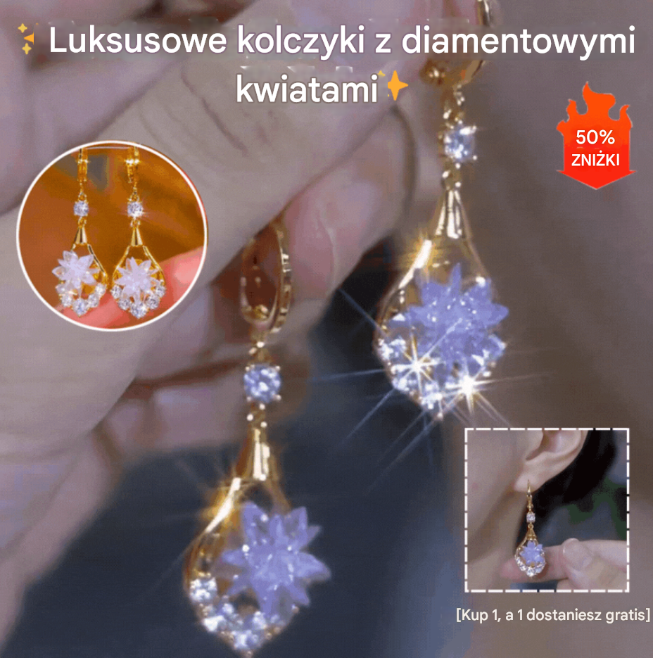 【Kup 1, odbierz 1 za darmo】✨✨Szlachetne kolczyki kwiatowe z cyrkonitem i diamentami, projekt niszowy, eleganckie, wszechstronne – nowe mody 2025-4175511