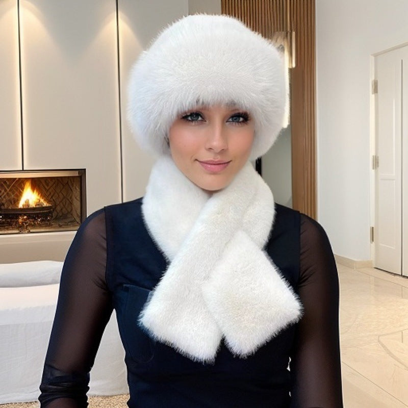 🔥🧣🎩 【Bestseller! 】❄️Novinka 2025: Dámská zateplená, teplá a větruodolná 🧣🎩 [módní zimní šála + plyšová čepice]