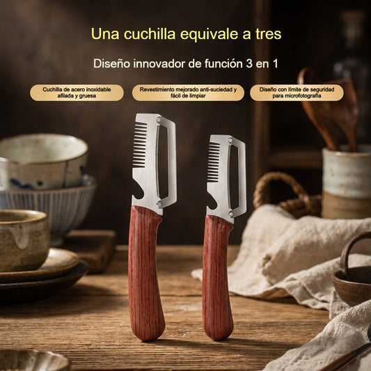 ✅Compra 1, llévate 1 gratis (2 artículos) 🧅🔪 Pelador de cocina multifuncional 3 en 1: ¡Pela, corta y abre botellas! 🔥-4285131