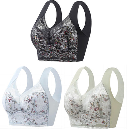 🤩【Σετ των 3】✨【40kg-100kg】🎁🎁 Εφαρμοστό και άνετο μεγάλο σουτιέν από μετάξι πάγου, αναπνεύσιμο και ρυθμιζόμενο - Μειωμένη τιμή