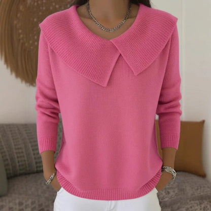 🧶 Sweter z kołnierzykiem 2025 damski luźny stylowy chudnący uniwersalny - 4187492