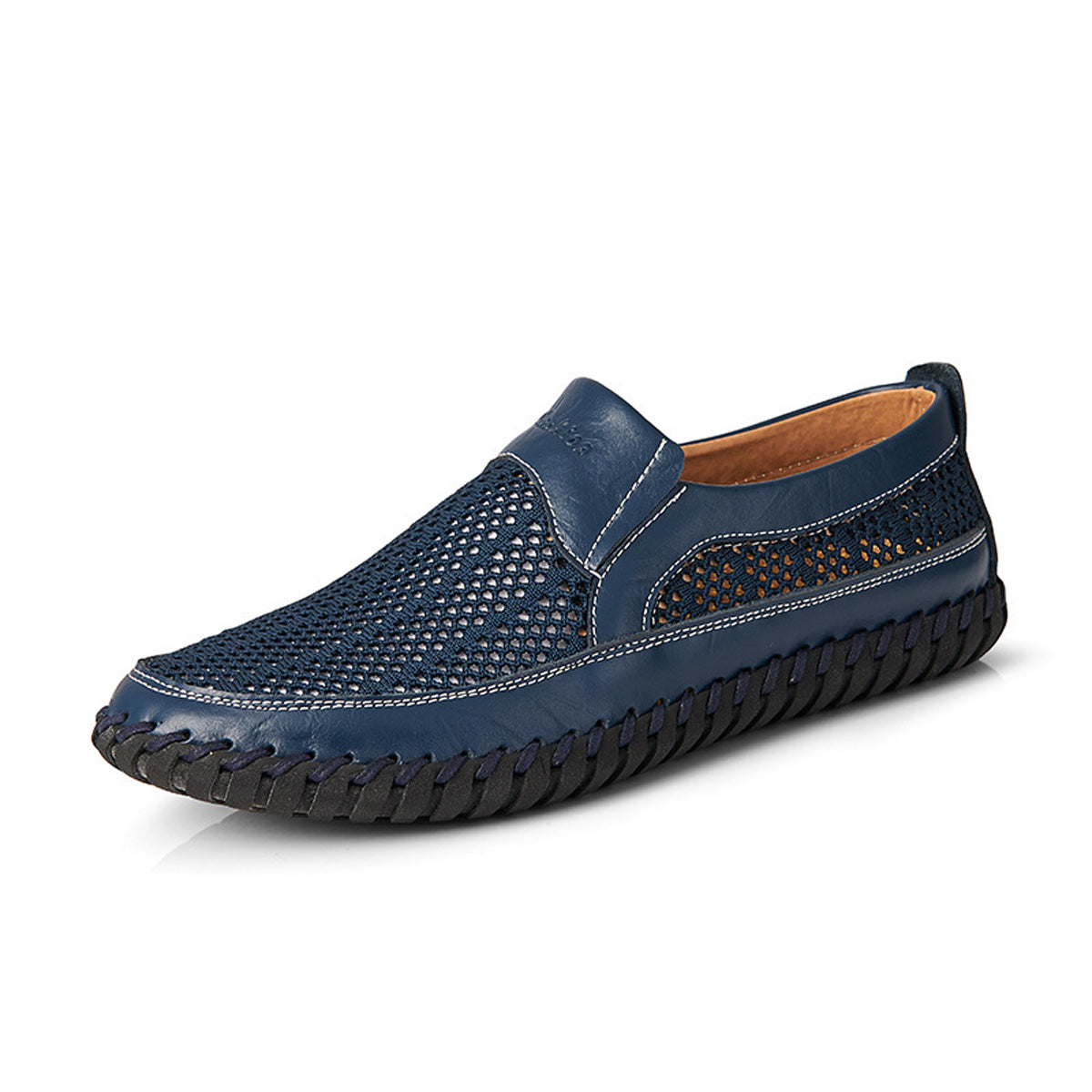 🔥【Promociones fuera de temporada】【38-48】👞Nuevos zapatos de malla de cuero para hombre para primavera y verano - talla grande - piel de vacuno auténtica, resistente al sudor y a los olores, transpirable y cómodo