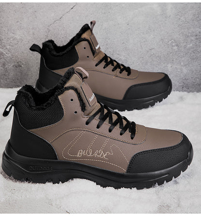 ⛄🔥👍【39-48】Nowoczesne męskie sportowe buty codzienne z skórą, grubą podszewką, antypoślizgową, wełnianym wypełnieniem i ogrzewaniem-4175411