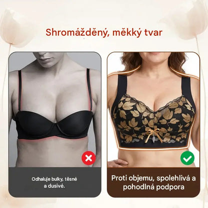 💖【3ks】1 sada za 590 Kč 🥰 Krajkové podprsenky ve velkých velikostech (M–4XL), bez kostic, s okouzlujícím střihem na zádech, sexy a prodyšné, bezešvé provedení, 【40–100 kg】