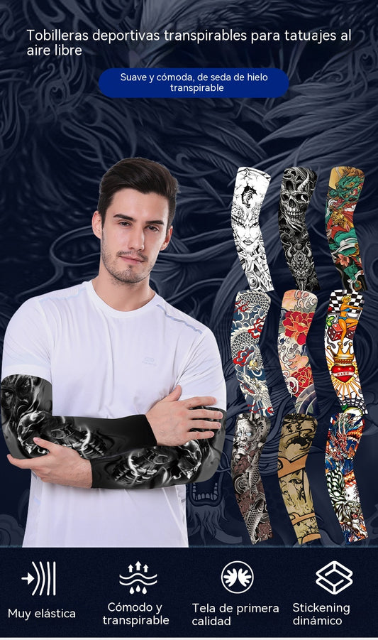 🔥¡OFERTA LIMITADA: 50% MENOS!【5 piezas】🔥 mangas de tatuaje temporales falsas, tipo slip-on para el brazo, con protección solar y diseño artístico corporal