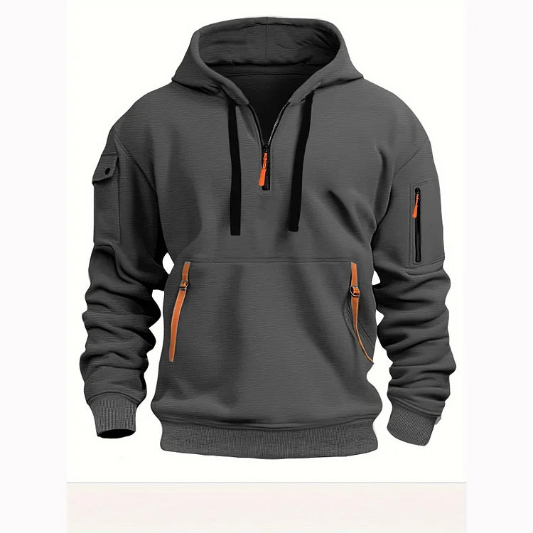 👕[Vremenski ograničena ponuda 47% popusta] Novo za jesen/zimu [S-5XL] Muška majica/kapuljača s patentnim zatvaračem i više džepova - Besplatna dostava