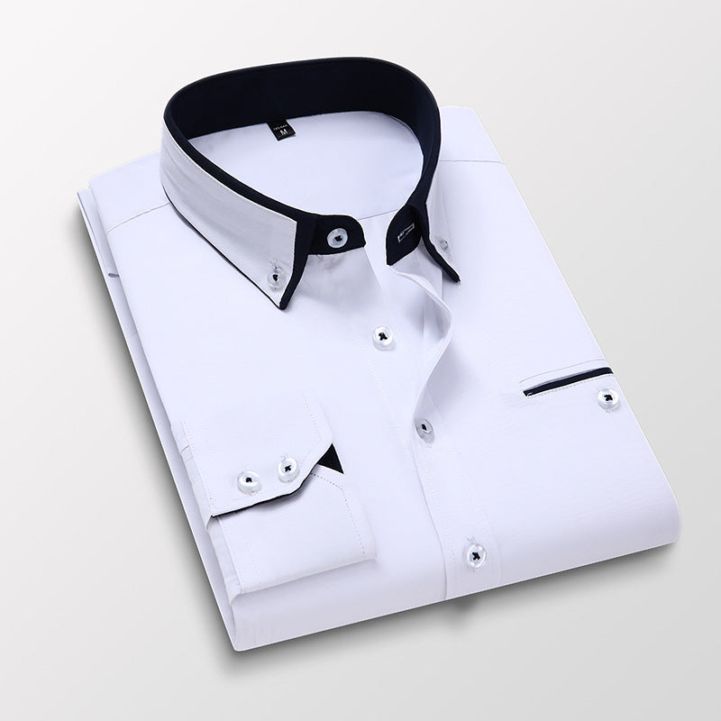 👔【M-5XL】Camisa de negocios de manga larga para hombre de alta calidad, cómoda y elástica_4312738