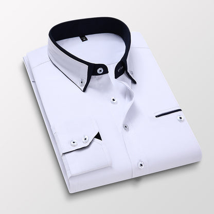 👔【M-5XL】Camisa de negocios de manga larga para hombre de alta calidad, cómoda y elástica_4312738