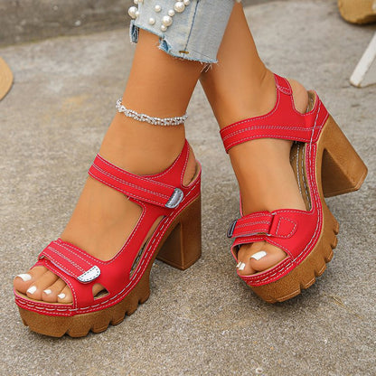 【35-43】🔥 Sandalias de tacón grueso con plataforma – Más alta, más estable, más elegante