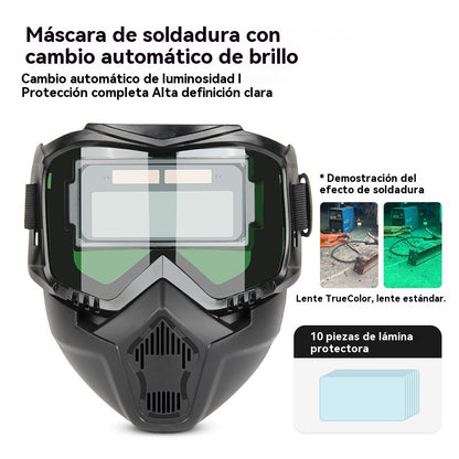 Casco de soldadura totalmente automático con cambio de luz y máscara protectora montada en la cabeza para soldadores