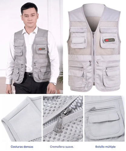 😎Chaleco sencillo y funcional con múltiples bolsillos 🔥【XL-4XL】