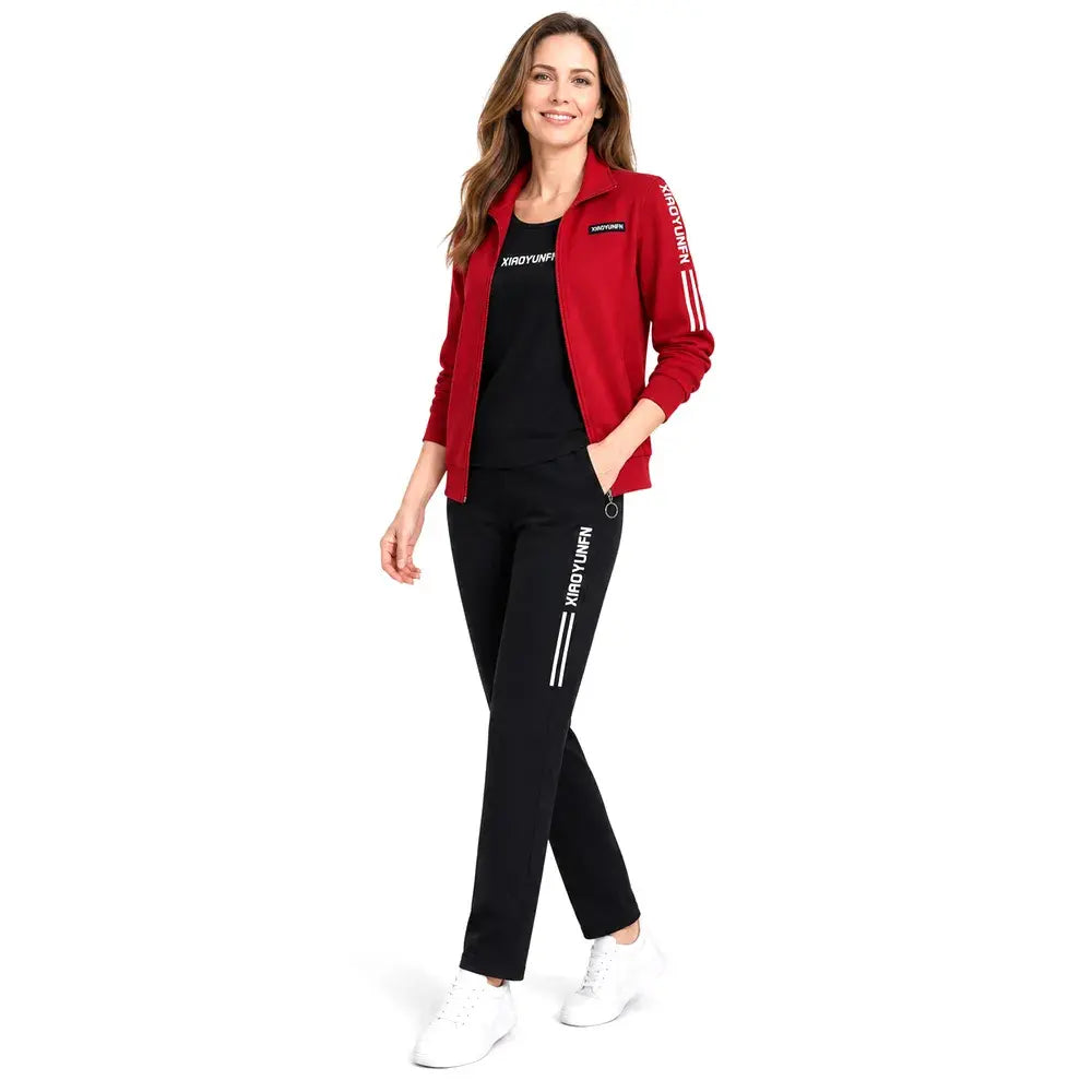 🌸 Elegance a maximální pohodlí! Elegantní třídílná dámská volnočasová souprava (bunda na zip + tričko + kalhoty / Velikosti: M–6XL)! ✨