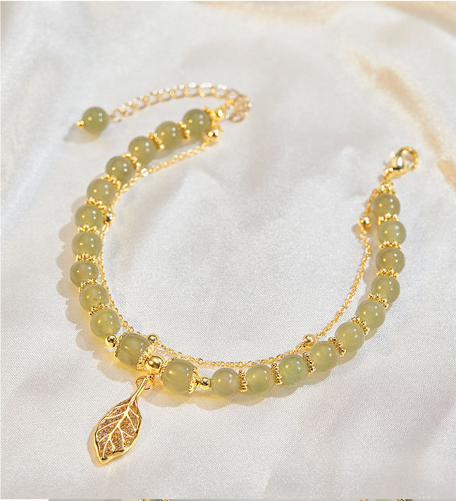 ✨【30%OFF】Nueva pulsera de jade hetiano de oro de 14 quilates