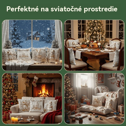 🎅🎄Karácsonyi témájú párnahuzat 【4 darabos szett】