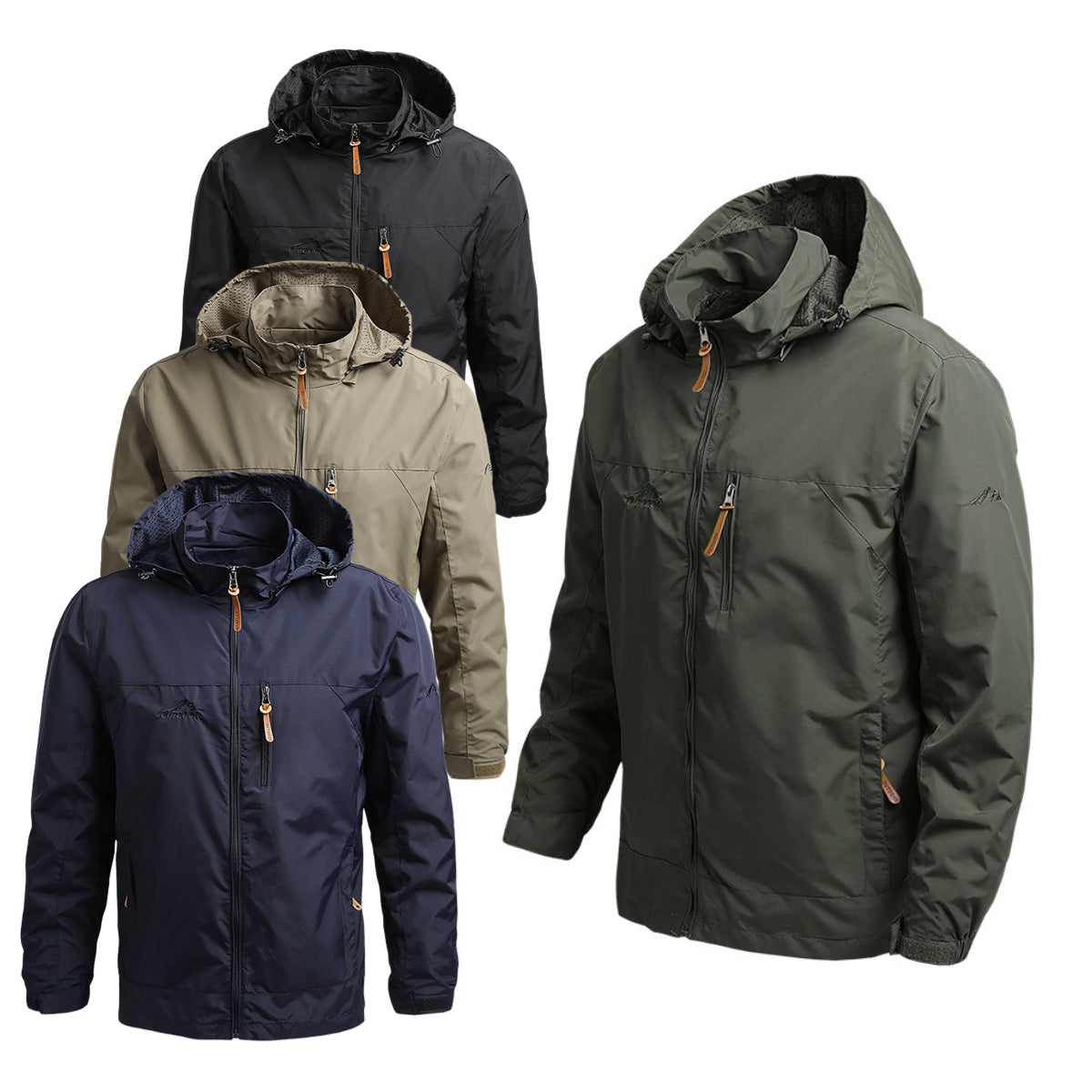 Αντιανεμικό και αδιάβροχο μπουφάν εξωτερικού χώρου με κουκούλα, χαλαρό, για μεγάλες καμπύλες